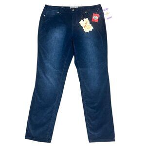 NWT Hot Kiss 13/14 Navy Extra Fine Wale Corduroy Pants Women’s Slim Fit Stretch